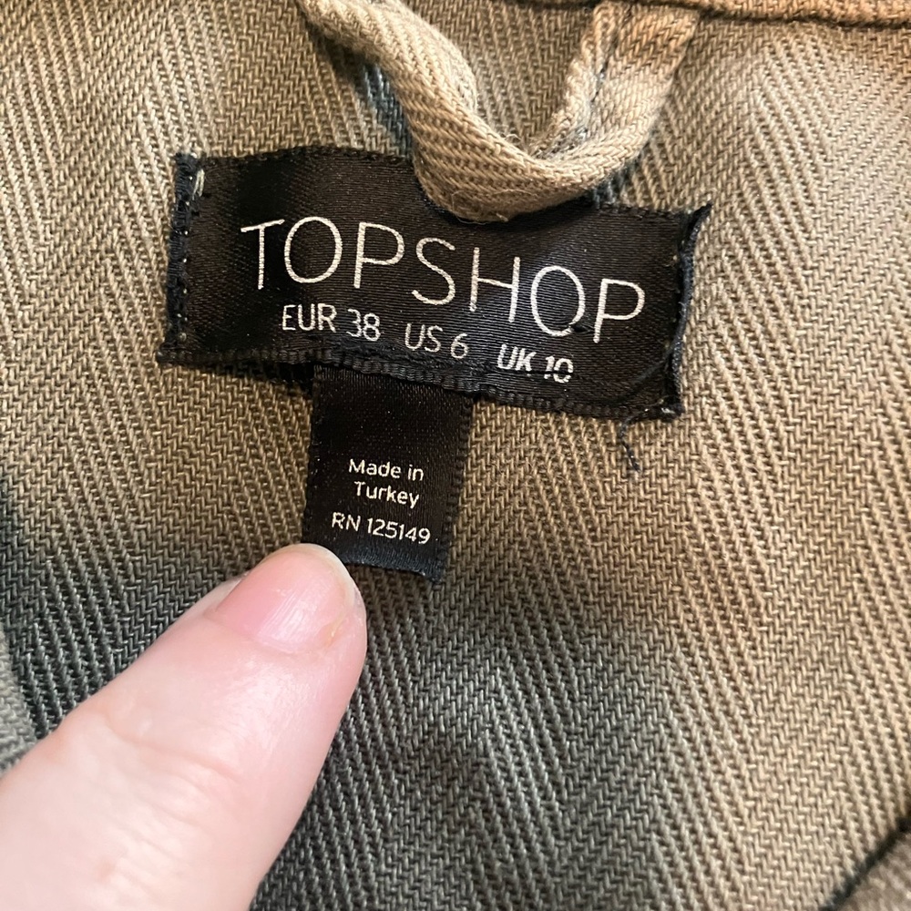 Topshop Army Green Utility Jacket - Picture 2 of 7